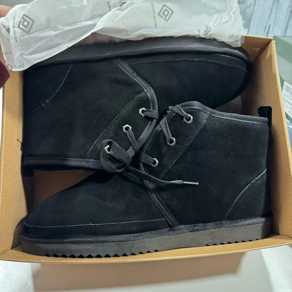 Dream Pairs Men's Winter Boots sz 12 Suede Snow Boot Leather NEW # box 159